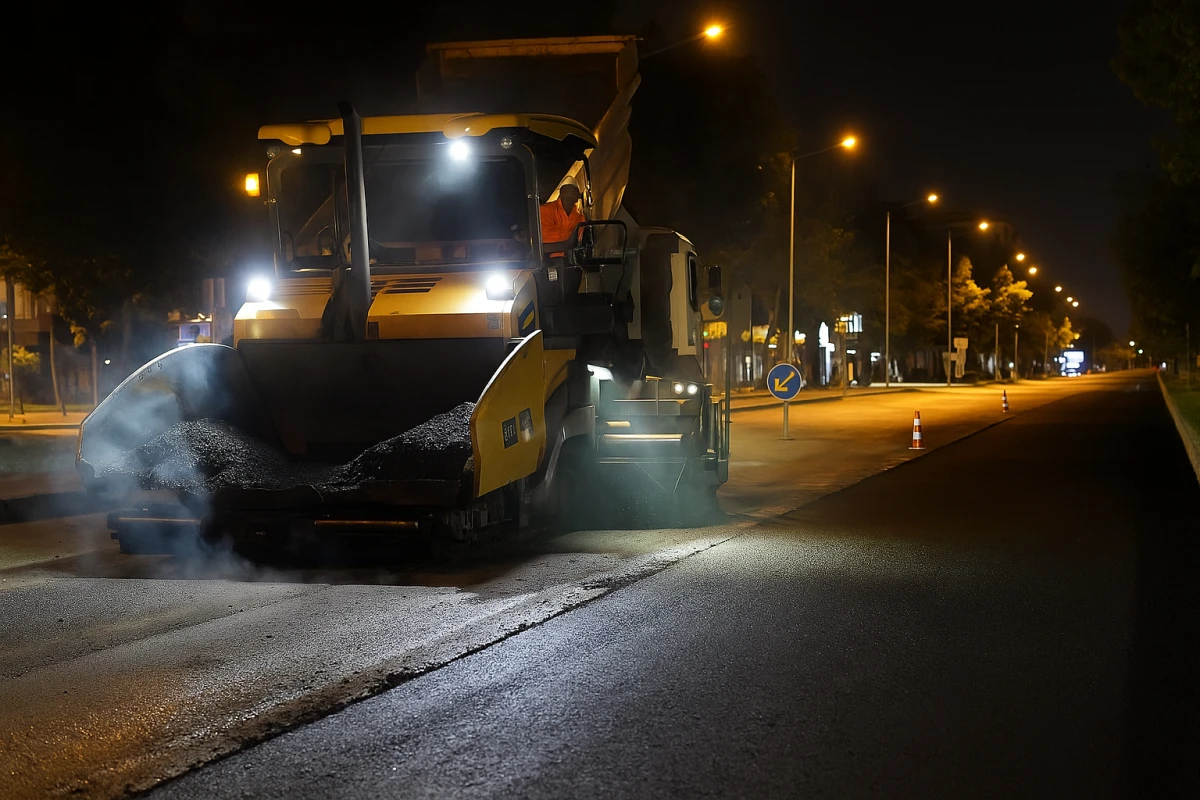 ESKİŞEHİR’DE GECE ASFALT MESAİSİ: SÜRÜCÜLERE 4 GÜNLÜK UYARI